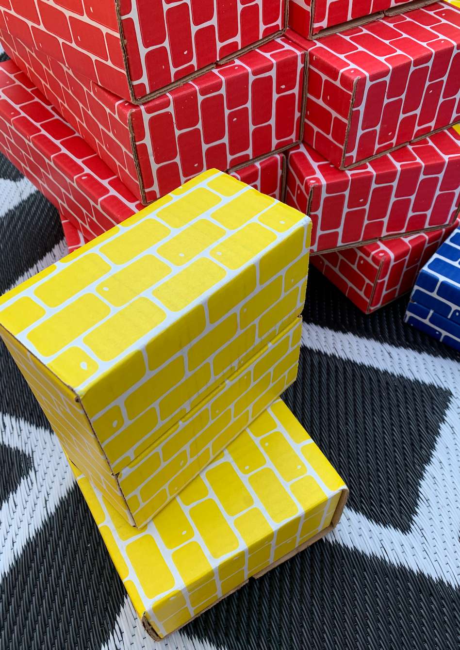 Jumbo cardboard building block bricks 30+ pieces