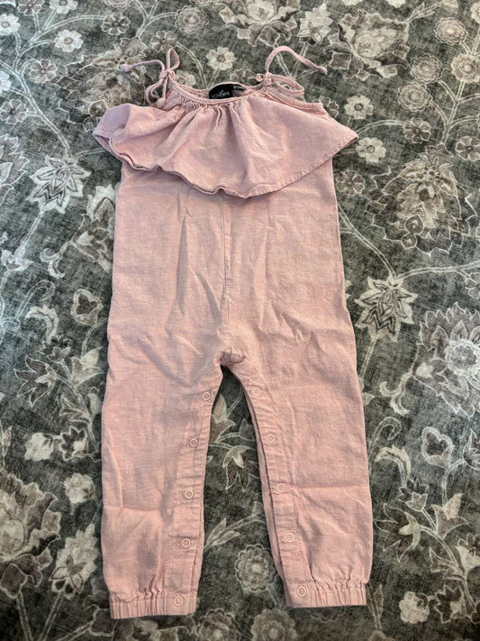VonBon linen pink romper 18-24m, Kids 24 Month (18-24M)