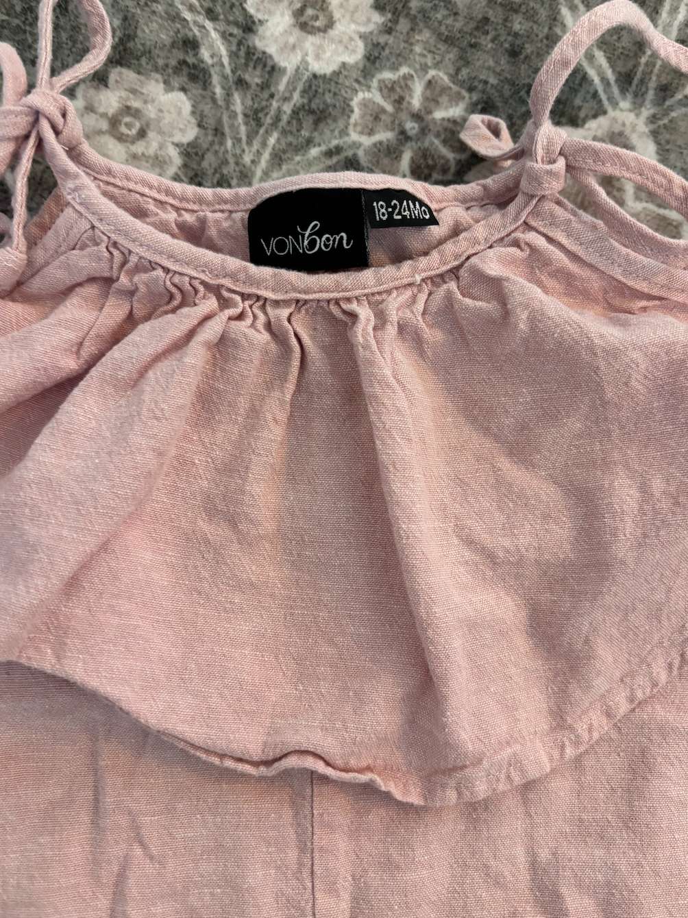 VonBon linen pink romper 18-24m, Kids 24 Month (18-24M)