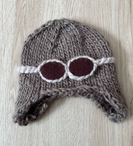 The Blueberry Hill Wilbur Aviator with Goggles Knit Hat XS ; Retails $41