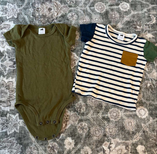 Little & Lively onsie/t shirt 6-12m , Kids 12 Month (9-12M)