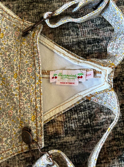 Bonpoint floral dungarees/ overalls; Retails $350 , Kids 6/6X