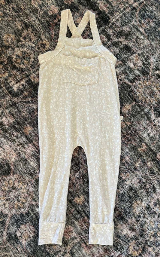 Jax & Lennon overalls white floral; fits generous , Kids 24 Month (18-24M)