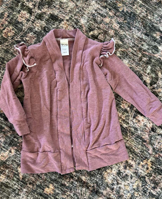 Small shop bamboo cardigan rose with ruffles , Kids 24 Month (18-24M)