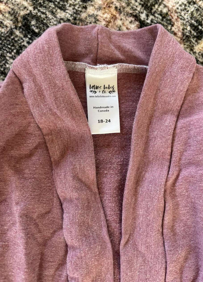 Small shop bamboo cardigan rose with ruffles , Kids 24 Month (18-24M)