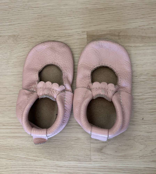 Pink C4 leather mocs , Shoes 4 (Baby: 0-12 mth)