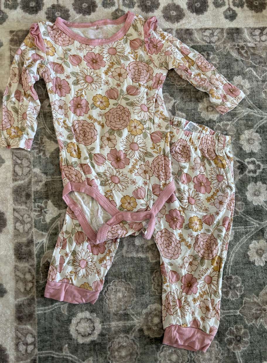 Milkberry 3-6m floral set , Kids 6 Month (3-6M)
