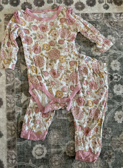 Milkberry 3-6m floral set , Kids 6 Month (3-6M)