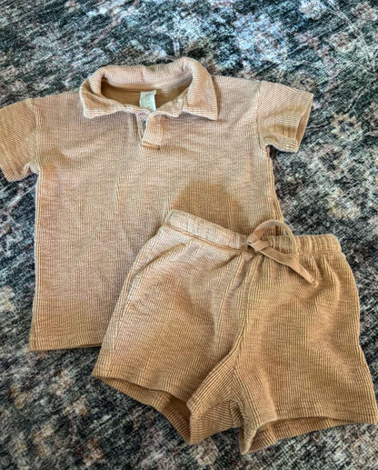 Brown H&M set boys shorts , Kids 18 Month (12-18M)
