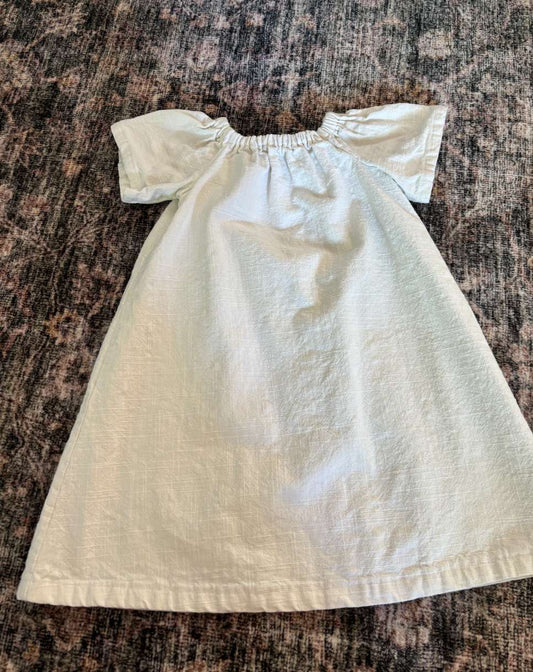 Heavyweight Linen White handmade dress 5-6T , Kids 5/5T