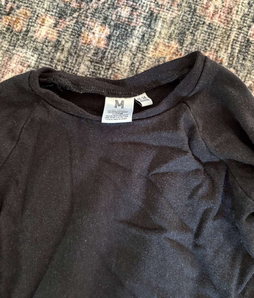 Small shop black outfit 12-24m; wooley doodle , Kids 24 Month (18-24M)