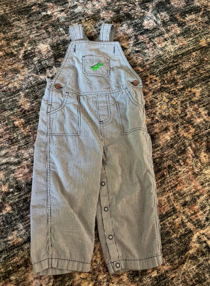 Dino overalls striped , Kids 24 Month (18-24M)