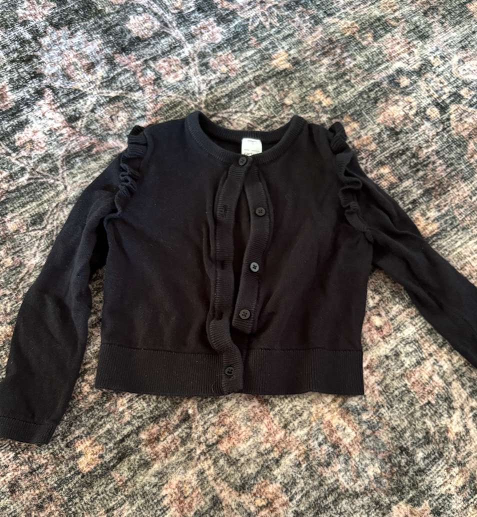 Black ruffle cardigan 4T, Kids 4/4T