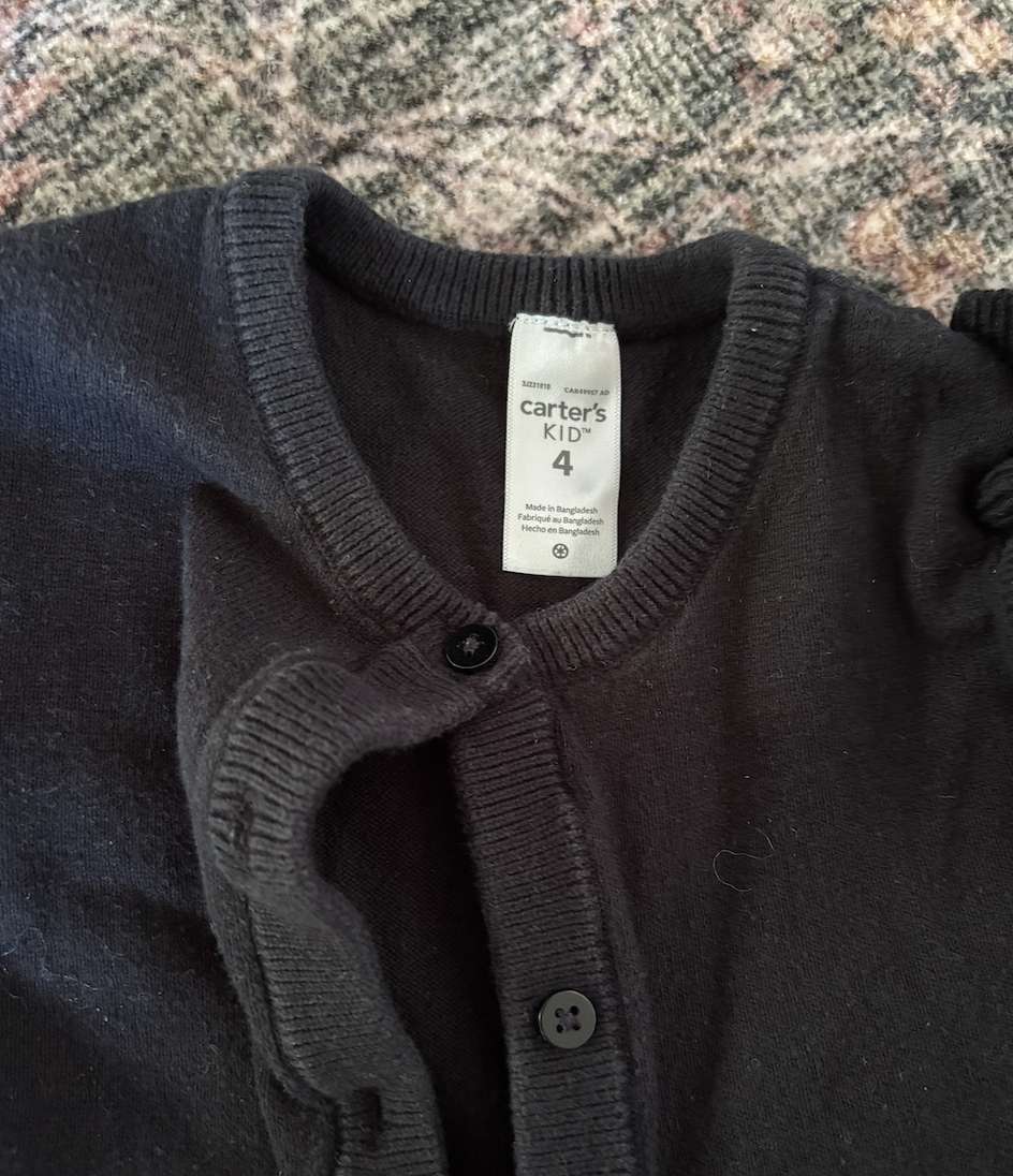 Black ruffle cardigan 4T, Kids 4/4T