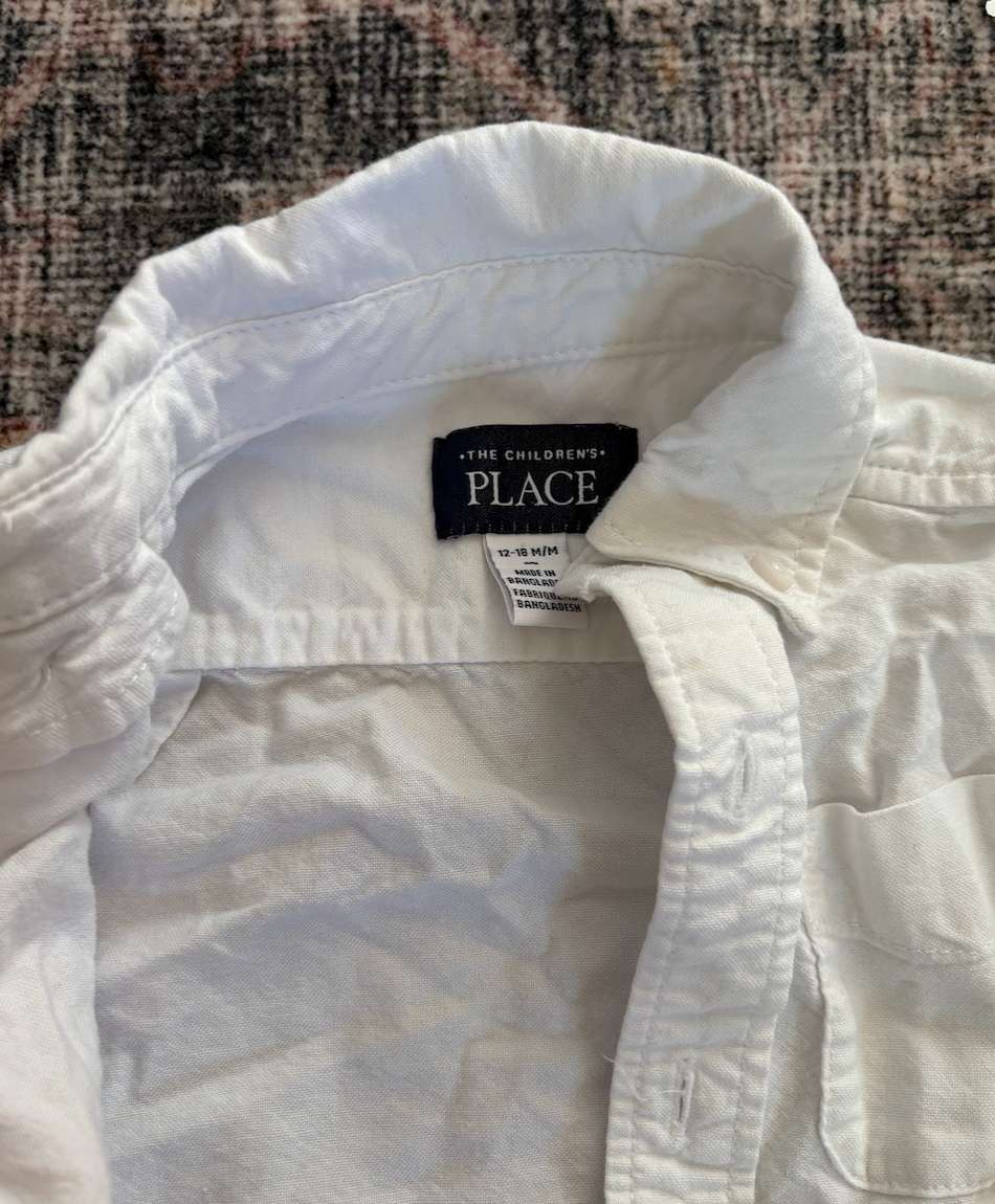 White dress shirt 12-18m, Kids 18 Month (12-18M)