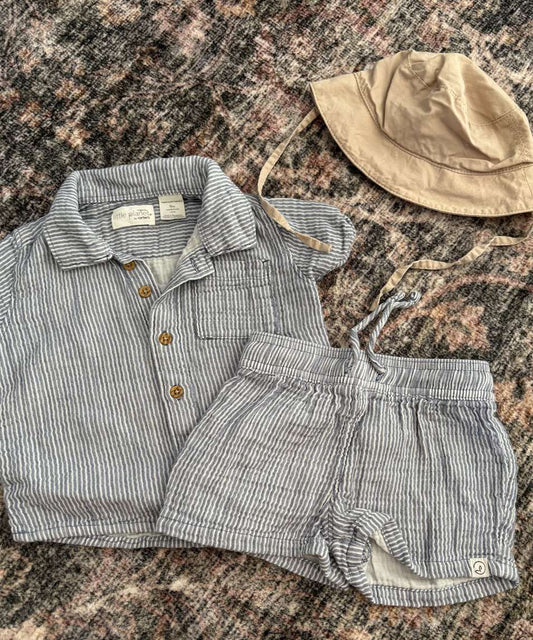 Striped outfit & hat , Kids 12 Month (9-12M)