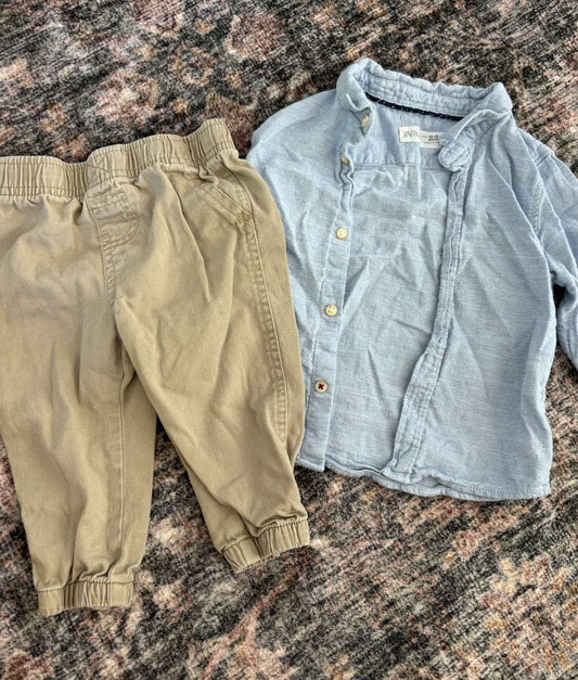 Boys outfit zara/wrangler, Kids 12 Month (9-12M)