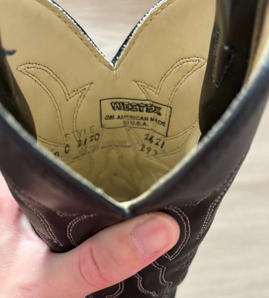 Westex Vintage Kids Cowboy Boots Black , Shoes 9 (Toddler:2-4yr)