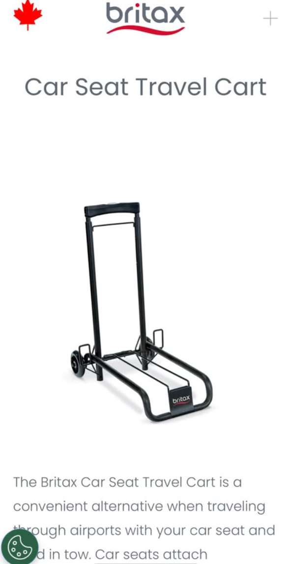 Britax car seat travel cart (fits most car seats); Retails $120