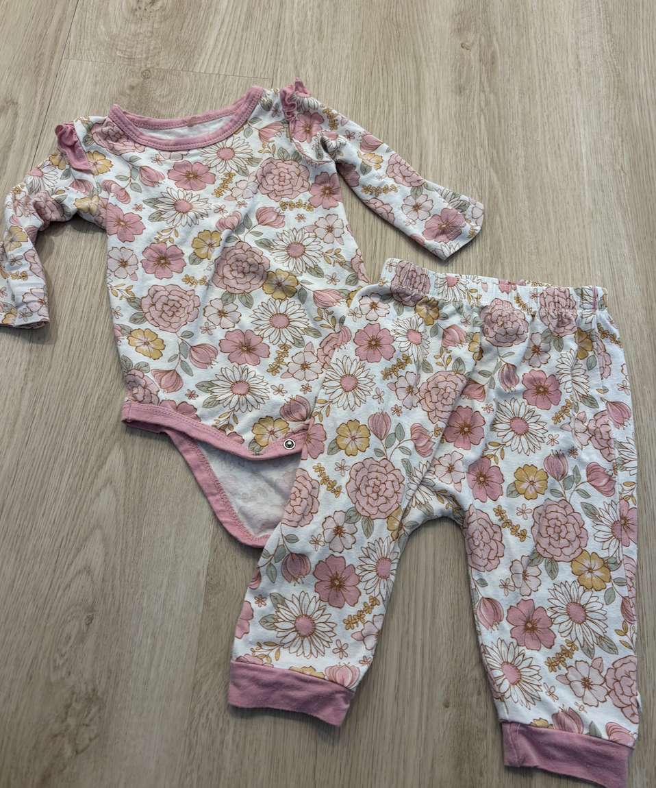 Milkberry 3-6m floral set , Kids 6 Month (3-6M)