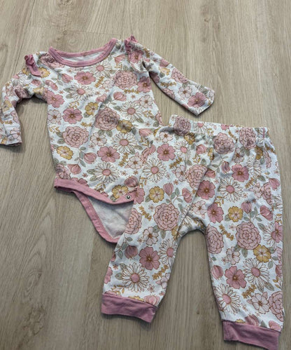 Milkberry 3-6m floral set , Kids 6 Month (3-6M)