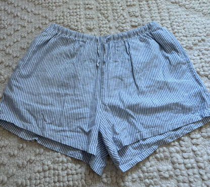 Small striped blue cotton shorts , Kids 18
