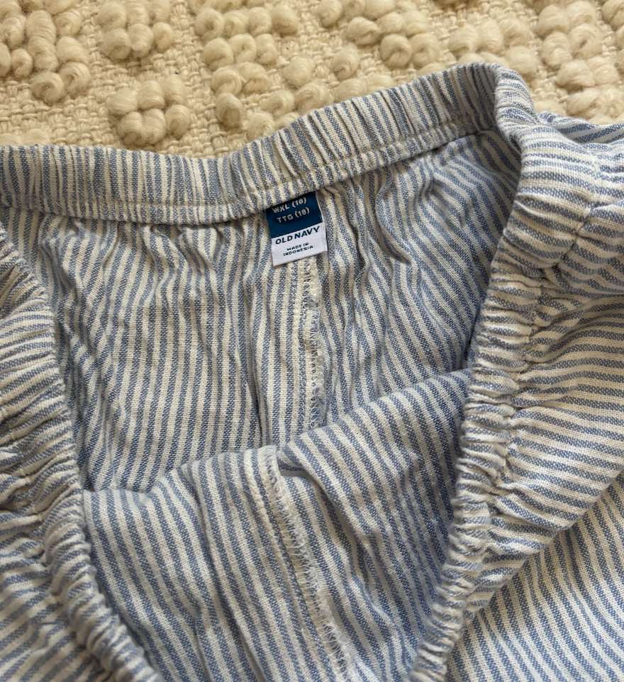 Small striped blue cotton shorts , Kids 18