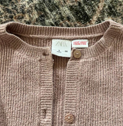 Pink Zara knit sweater , Kids 3T