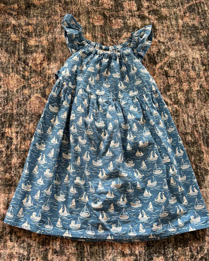 Small shop sailboat dress, cotton , Kids 3T