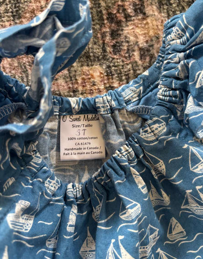 Small shop sailboat dress, cotton , Kids 3T