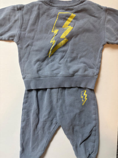 Organic Cotton "Rock & Roll" Tracksuit 12-18m VGUC (2 of 2), Kids 18 Month (12-18M)