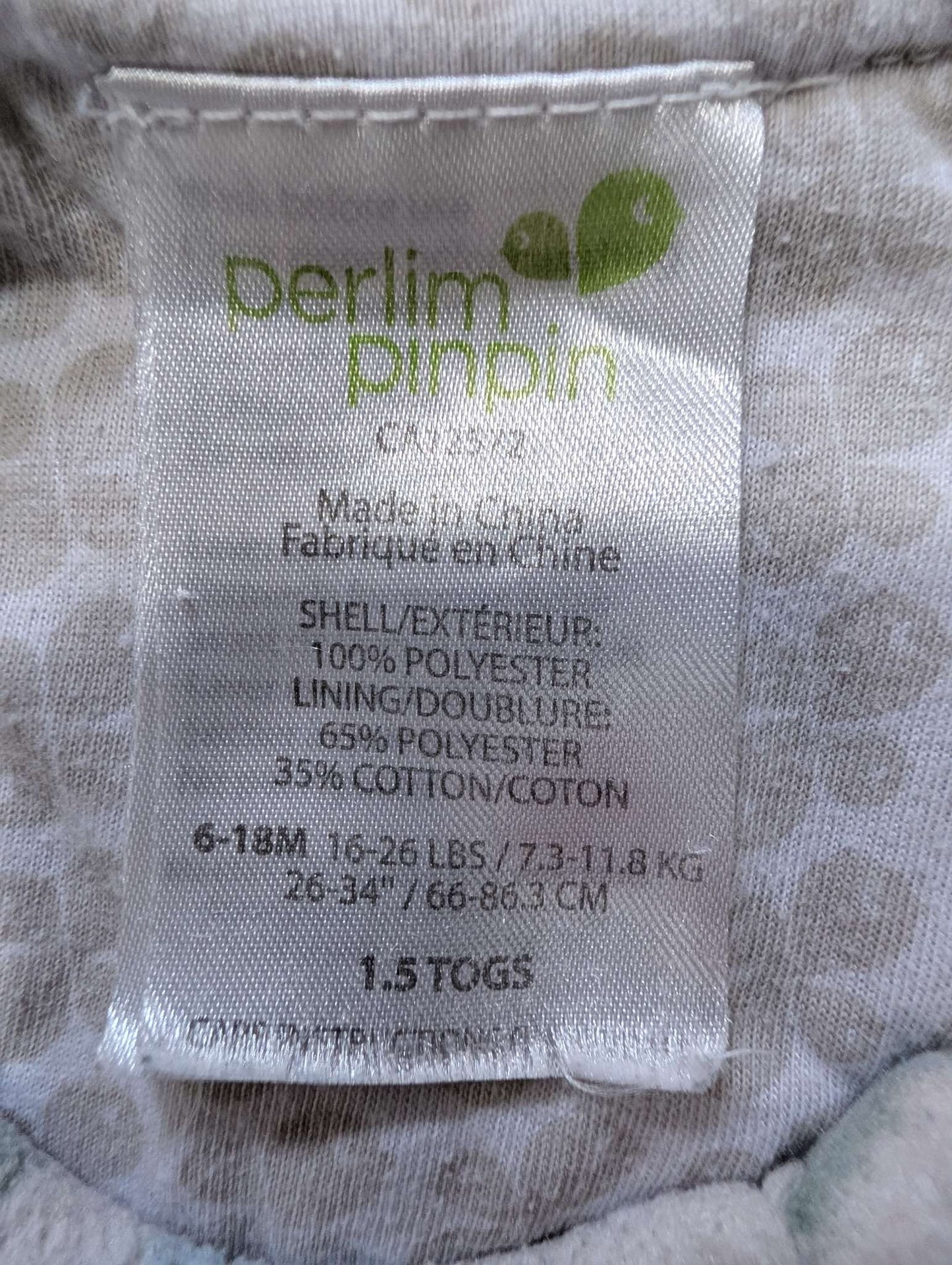 Perlim Pinpin White Sleep Sack - 6-18M, 12-18 Months (Large)