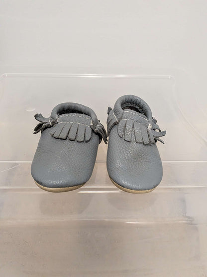 Minimoc Grey Suede Moccasins - Size 4, Shoes 4 (Baby: 0-12 mth)