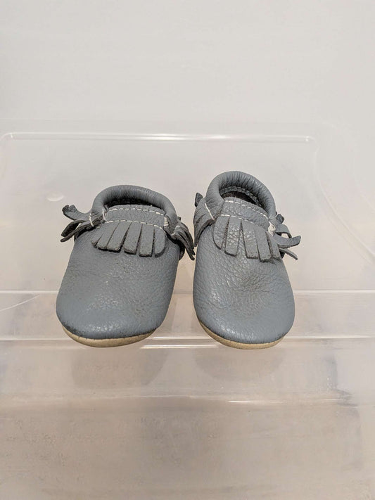Minimoc Grey Suede Moccasins - Size 4, Shoes 4 (Baby: 0-12 mth)