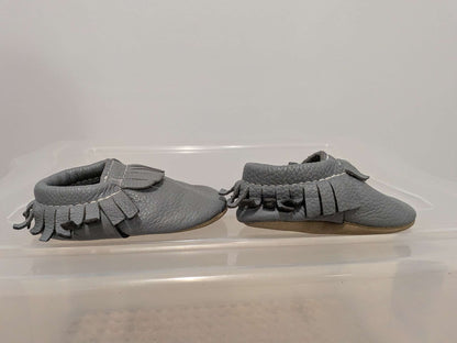 Minimoc Grey Suede Moccasins - Size 4, Shoes 4 (Baby: 0-12 mth)
