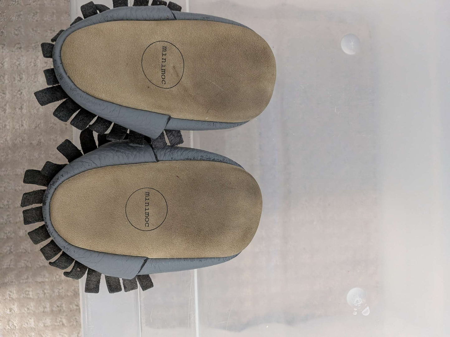 Minimoc Grey Suede Moccasins - Size 4, Shoes 4 (Baby: 0-12 mth)