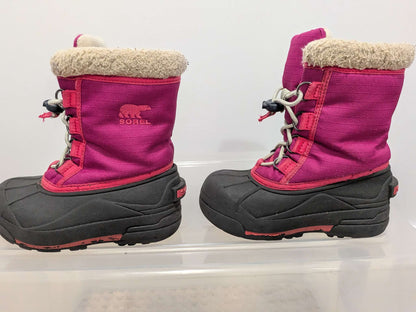 Sorel Pink & Black Winter Boots - Size 10, Shoes 10 (Toddler:2-4yr)