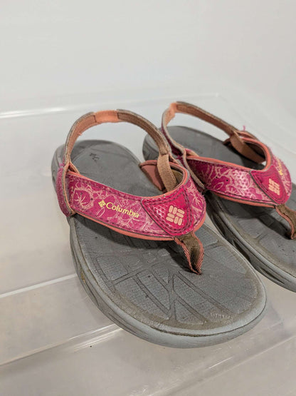 Columbia Pink Patterned Thong Sandals - Size 11, Shoes 11 (Toddler:2-4yr)
