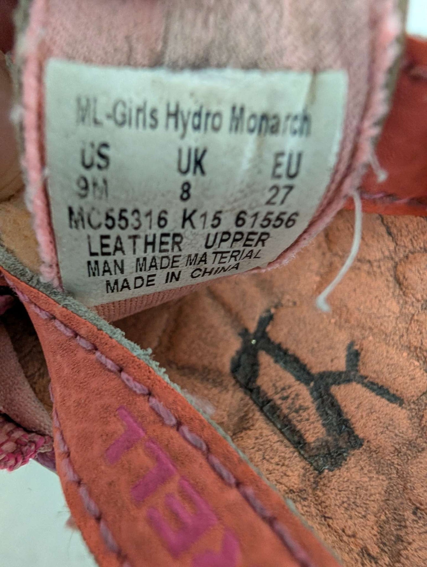 Merrell Pink Bump-Toe Hiking Sandals - Size 9, Shoes 9 (Toddler:2-4yr)