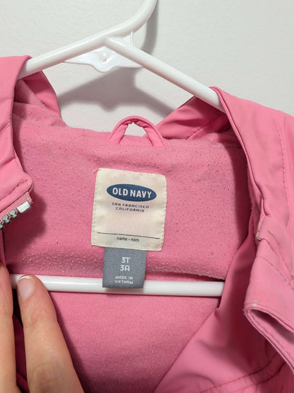 Old Navy Pink Hooded Raincoat - 3T, Kids 3T