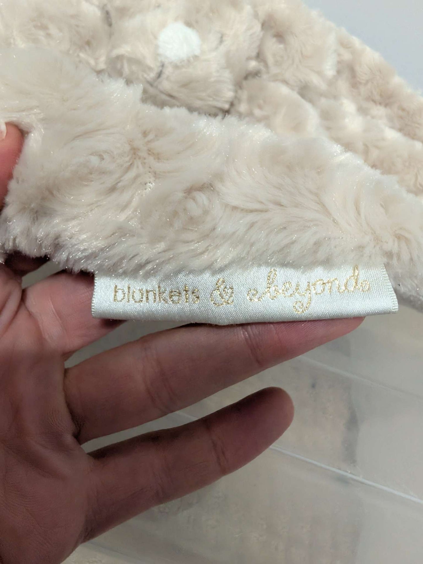 Blankets and Beyond Plush Puppy Security Blanket - Beige