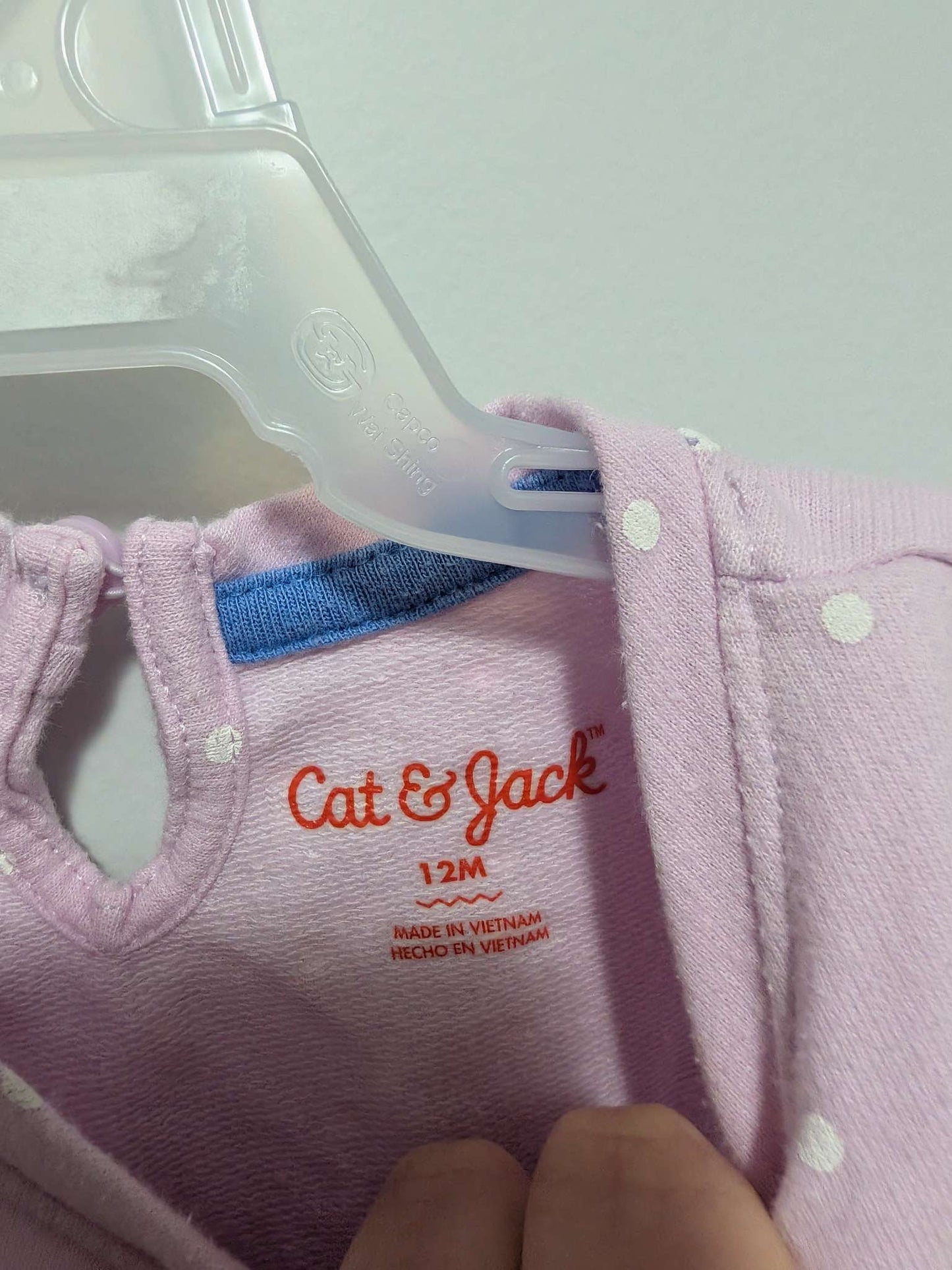 Cat & Jack Pink Polka Dot Bunny Dress - 12M, Kids 12 Month (9-12M)