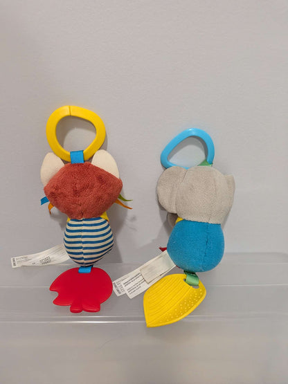Skip Hop Bandana Buddies Fox & Elephant Stroller Toy Pair