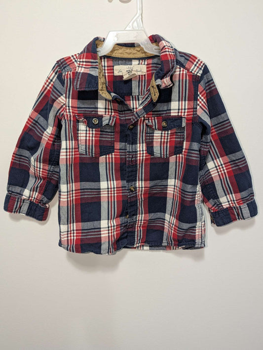 Label of Graded Goods Blue Plaid Flannel Button Down Shirt - 18-24 Months, Kids 24 Month (18-24M)