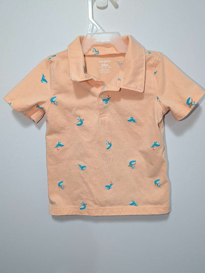 Carter's Orange Whale Polo Shirt - 24M, Kids 24 Month (18-24M)