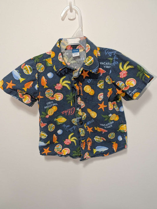 Old Navy Tropical Print Shirt - 18-24M, Kids 24 Month (18-24M)