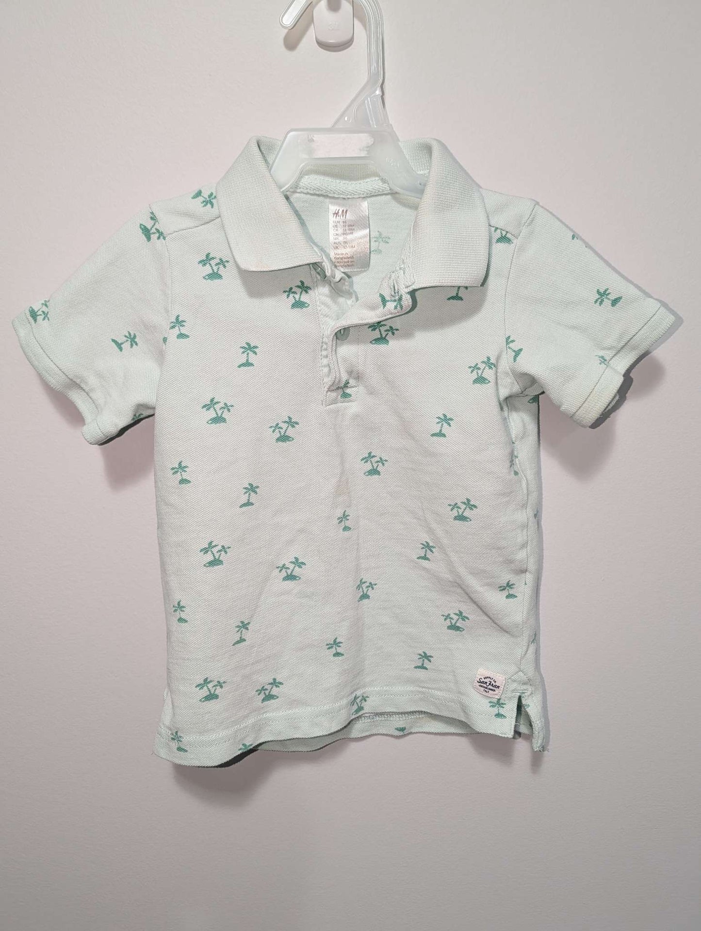 H&M Green Palm Tree Polo - 12-18M, Kids 18 Month (12-18M)