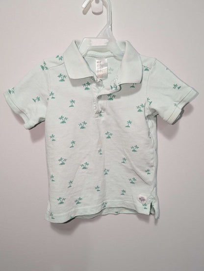 H&M Green Palm Tree Polo - 12-18M, Kids 18 Month (12-18M)