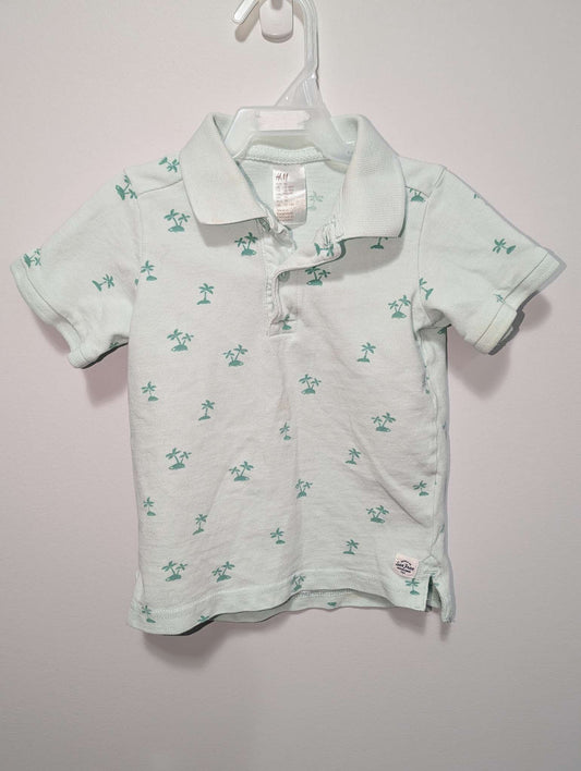 H&M Green Palm Tree Polo - 12-18M, Kids 18 Month (12-18M)