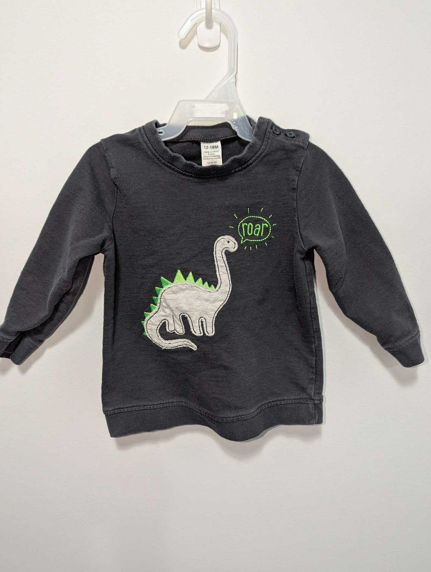 George "ROAR" Dinosaur Knit Shirt - 12-18M, Kids 18 Month (12-18M)